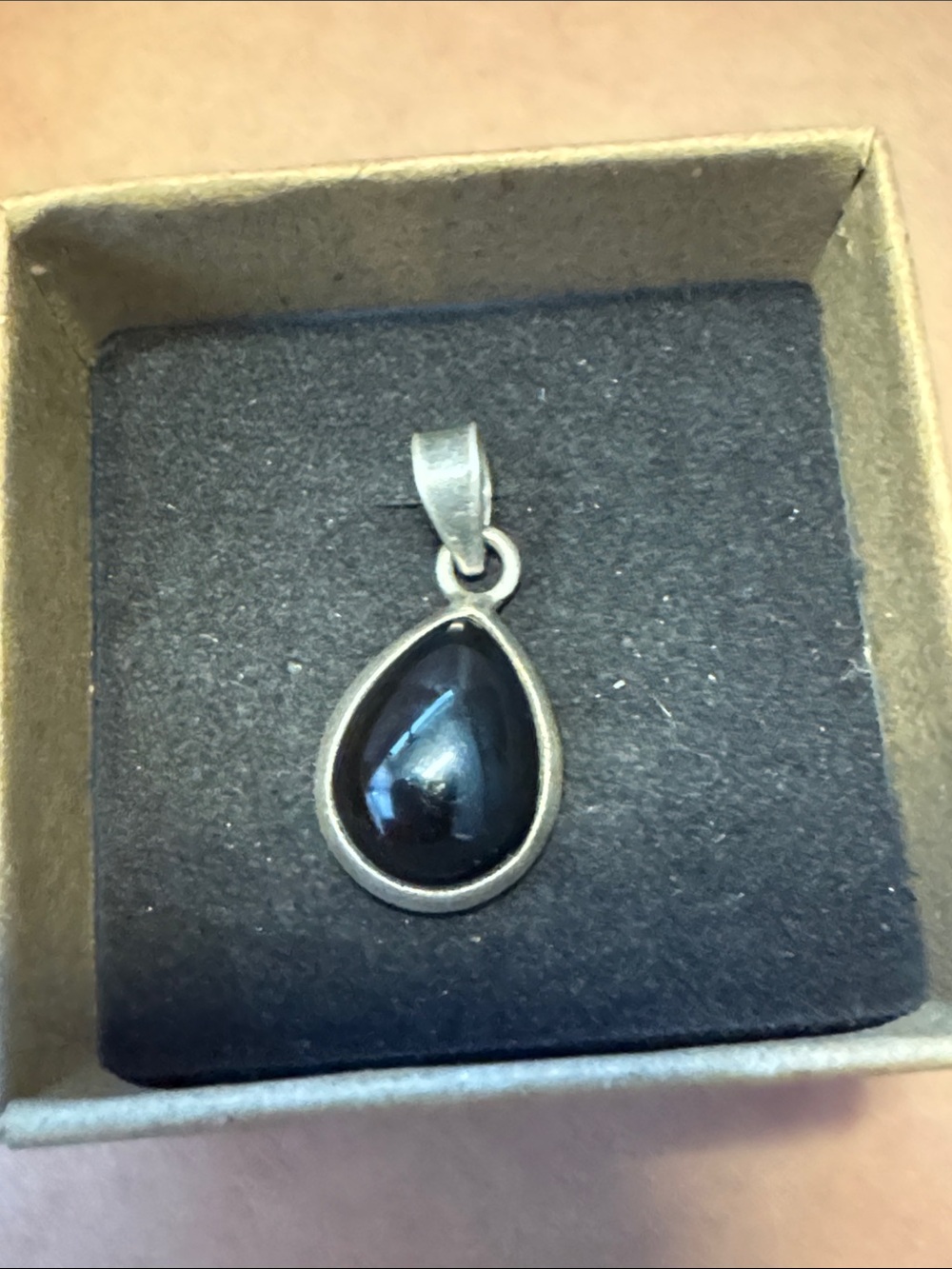 Classic Black Teardrop Pendant Necklace - Sleek Women's Jewelry